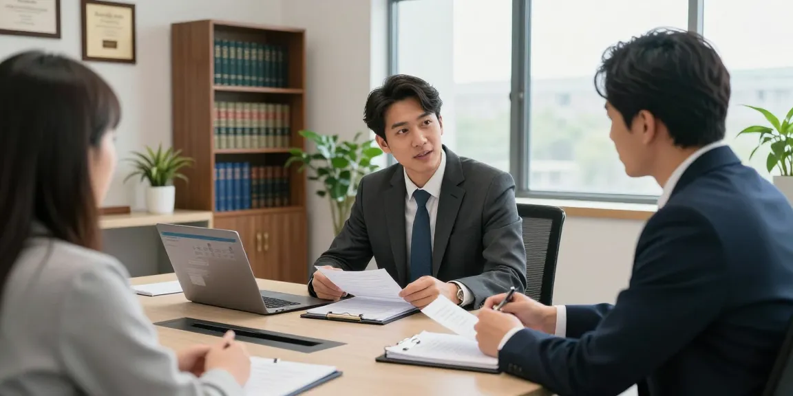Engaging legal consultation showcasing additional reading resources in a modern law office.